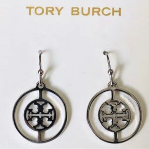 Tory Burch Deco Logo
Silver Hoop Earrings